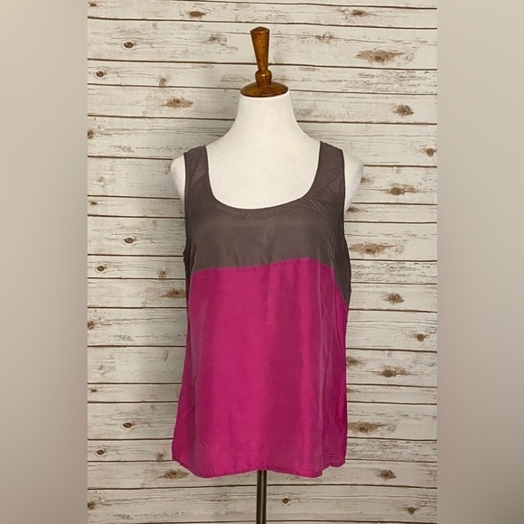 Ann Taylor LOFT 100% silk sleeveless two-toned blouse - Picture 1 of 4
